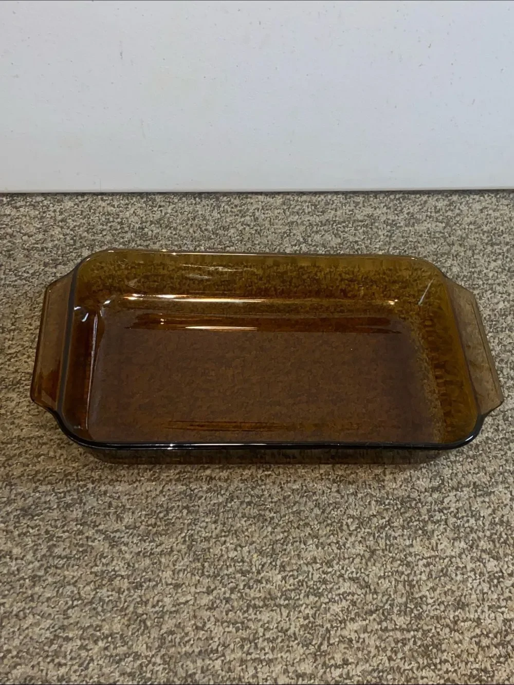 Anchor Hiking Vintage Amber Glass Bakeware with Embossed Marking